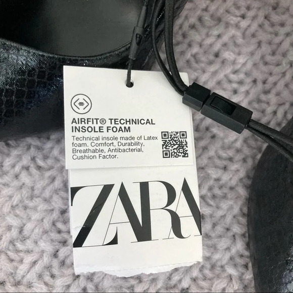 ZARA Sz 37 Animal Croc Pattern Print 3.5” Heel Pointy Toe Cap Pumps Shoes - Picture 6 of 8